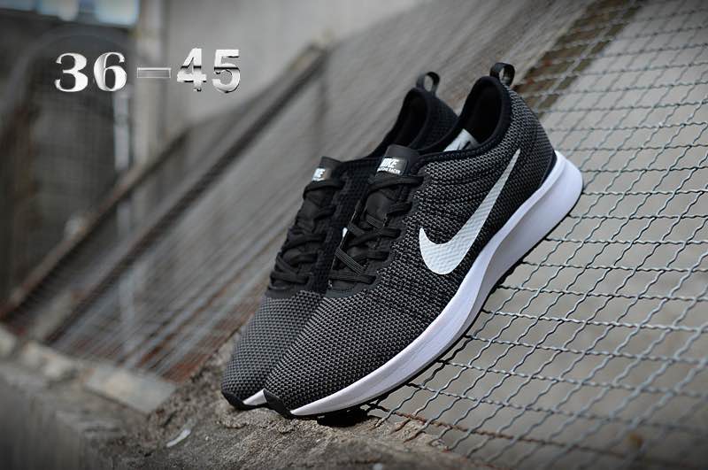 Women Nike Dualtone Racer Black White Shoes - Click Image to Close